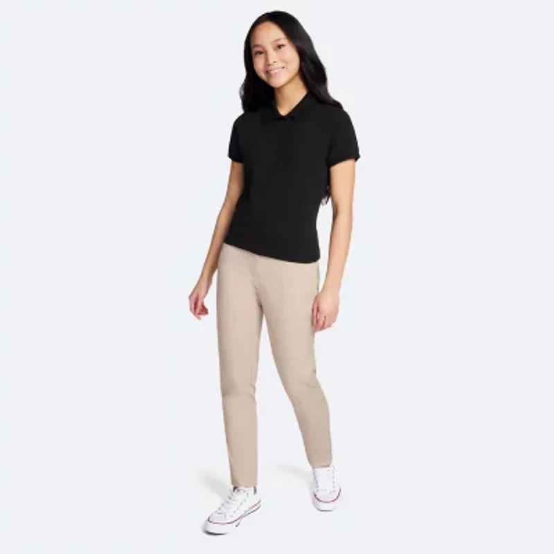 IZOD Juniors Womens Short Sleeve Polo Shirt