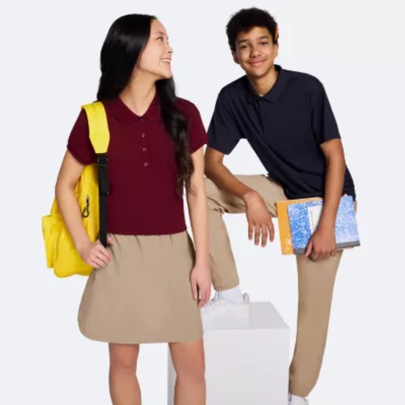 IZOD Womens Juniors Short Sleeve Polo Shirt