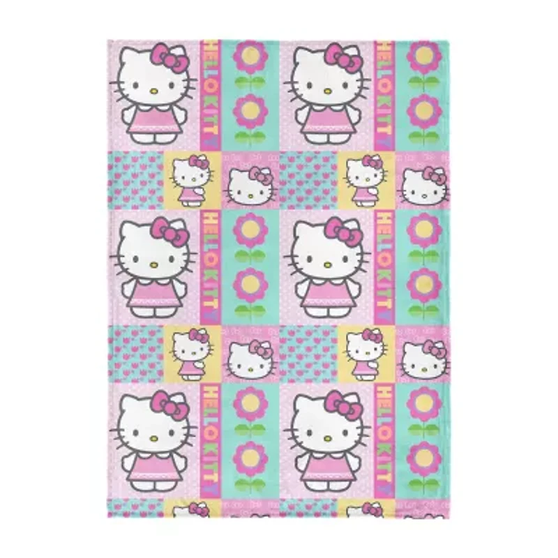 Northwest Hello Kitty Spring Patchwork 50x70 Hello Kitty Lightweight Throw