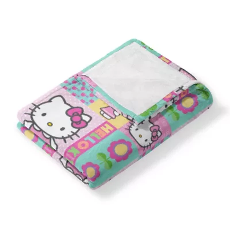 Northwest Hello Kitty Spring Patchwork 50x70 Hello Kitty Lightweight Throw