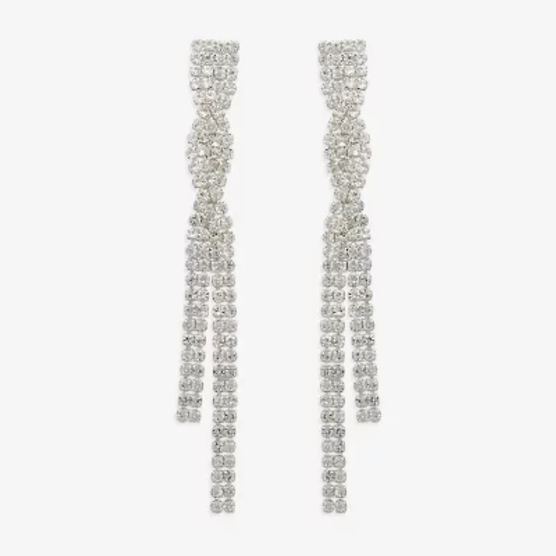 Bijoux Bar Silver Tone Womens Glass Drop Earrings