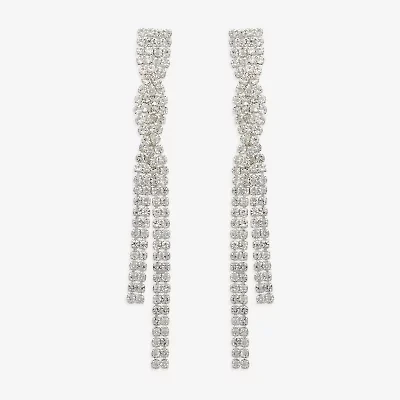 Bijoux Bar Silver Tone Womens Glass Drop Earrings