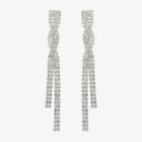 Bijoux Bar Silver Tone Womens Glass Drop Earrings