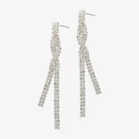 Bijoux Bar Silver Tone Womens Glass Drop Earrings