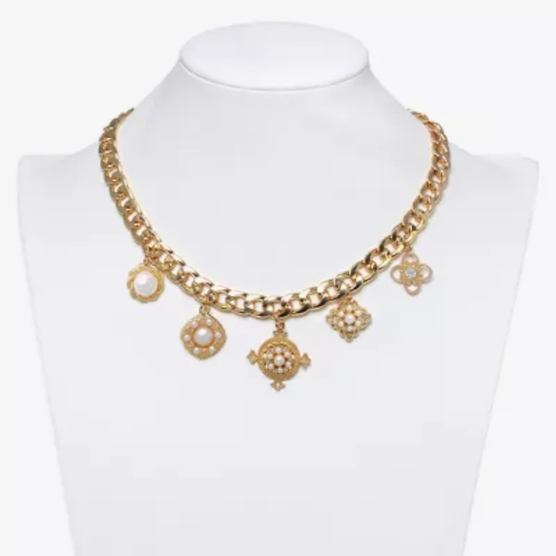 Bijoux Bar Gold Tone Womens 17 Inch Collar Necklace