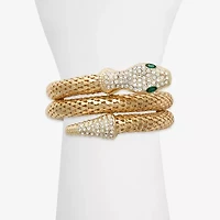 Bijoux Bar Gold Tone Snake Womens Glass Wrap Bracelet