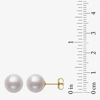 Sofia White Cultured Freshwater Pearl 10K Gold 9mm Ball Stud Earrings
