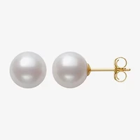 Sofia White Cultured Freshwater Pearl 10K Gold 8mm Ball Stud Earrings