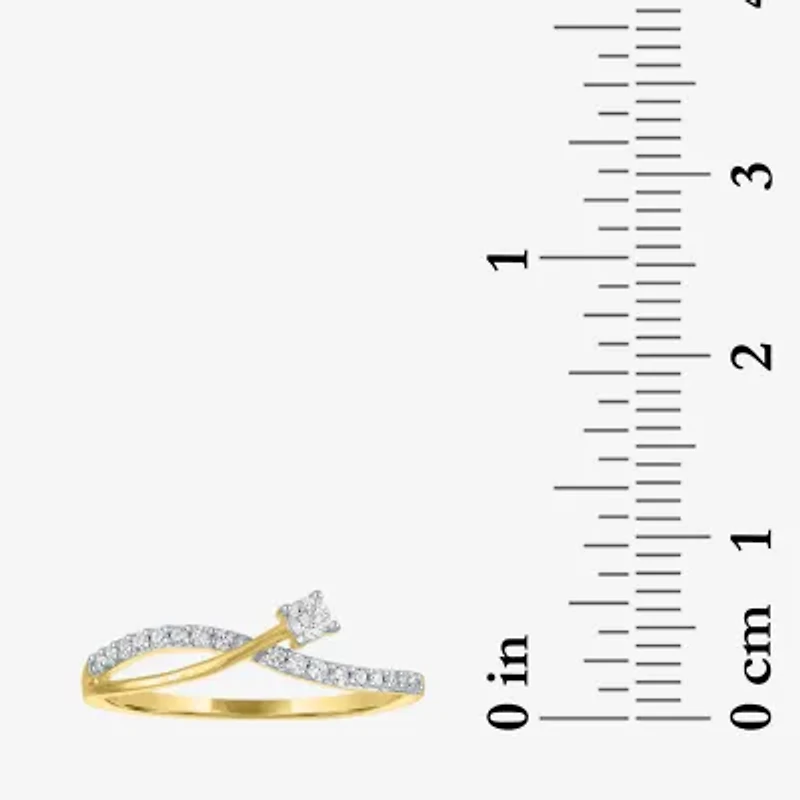 (Gh / Si2 I1) Womens 1/6 CT. T.W. Lab Grown White Diamond 10K Gold Delicate Stackable Ring