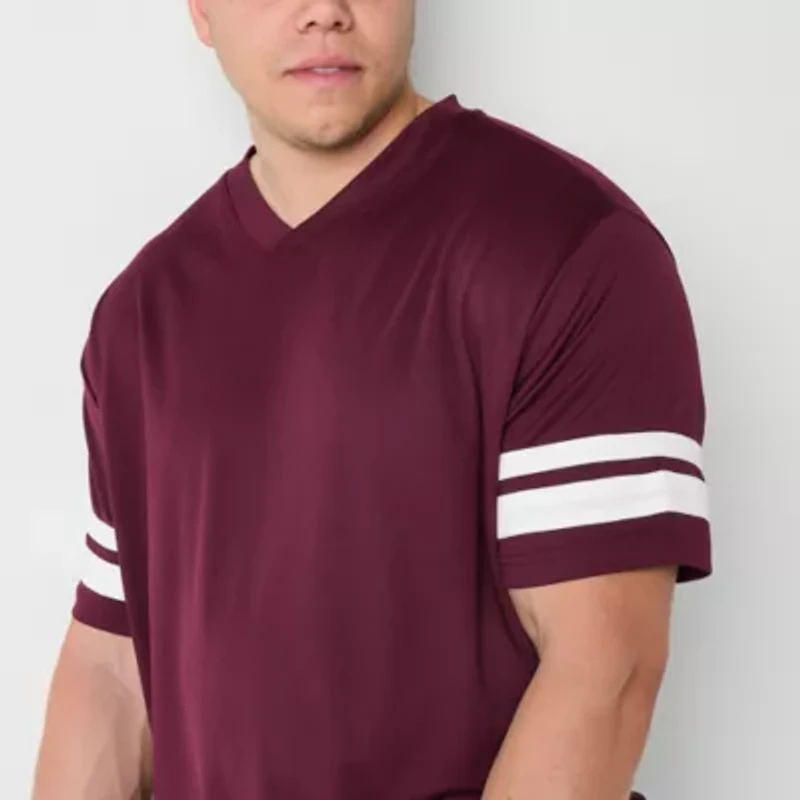 Xersion Mesh Mens V Neck Short Sleeve Quick Dry Active Big and Tall T-Shirt