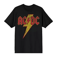 Novelty Mens Crew Neck Short Sleeve Relaxed Fit AC/DC Graphic T-Shirt