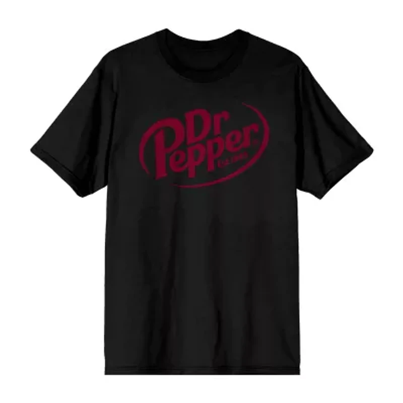 Novelty Dr. Pepper Mens Crew Neck Short Sleeve Relaxed Fit Graphic T-Shirt