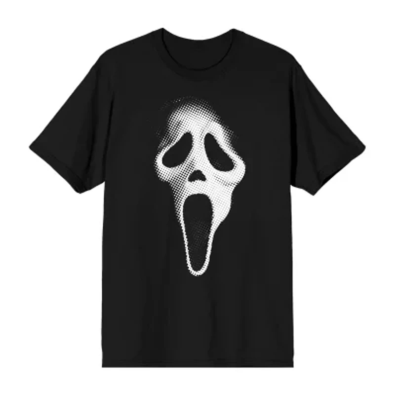 Novelty Ghostface Mens Crew Neck Short Sleeve Relaxed Fit Graphic T-Shirt