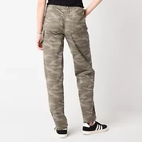 Arizona Womens Wide Leg High Rise Baggy Fit Juniors Flat Front Pant
