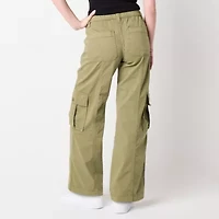 Arizona Cargo Womens Wide Leg Low Rise Juniors Flat Front Pant