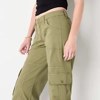 Arizona Cargo Womens Wide Leg Low Rise Juniors Flat Front Pant