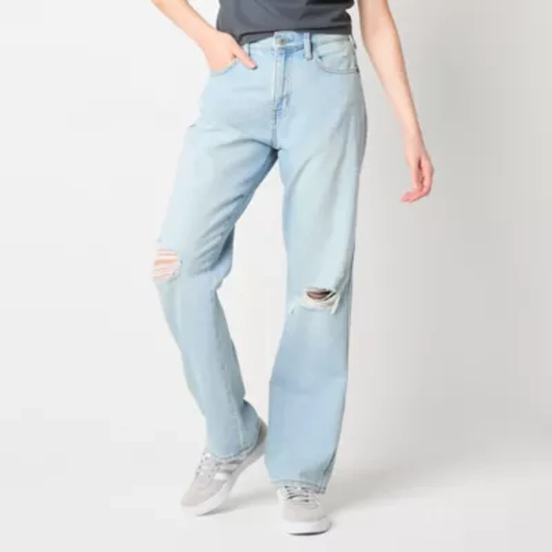Arizona Juniors Womens High Rise Straight Leg Jean