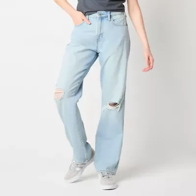 Arizona Juniors Womens High Rise Straight Leg Jean