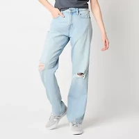 Arizona Juniors Womens High Rise Straight Leg Jean