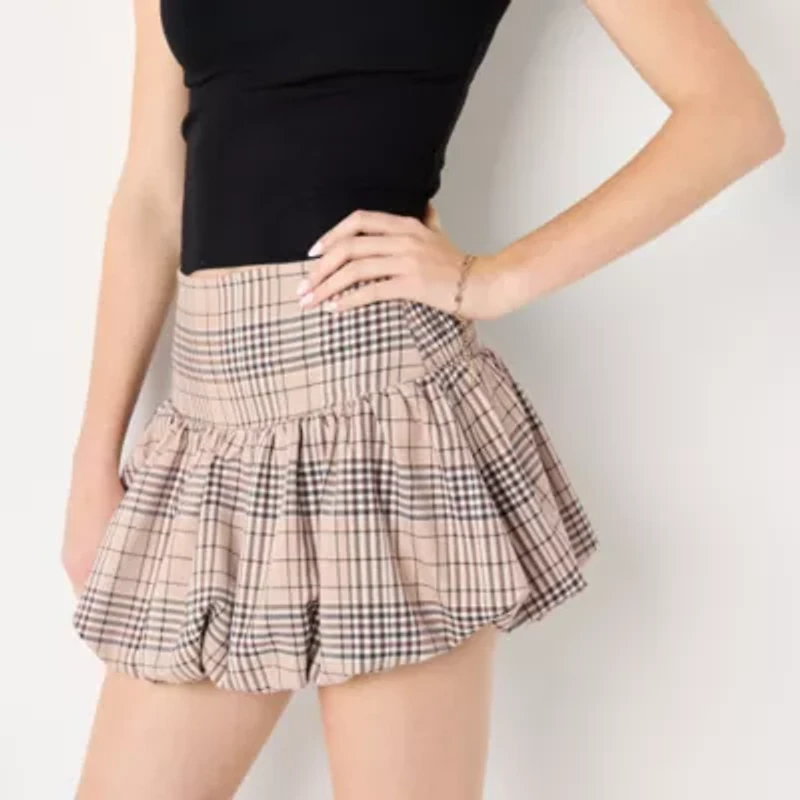 Arizona Womens Low Rise Midi Juniors Pleated Skirt