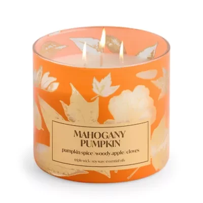 Distant Lands Mahogany Pumpkin 3-Wick Scented Jar Candle