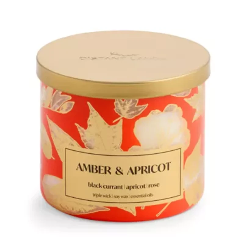 Distant Lands Amber And Apricot 3-Wick Scented Jar Candle