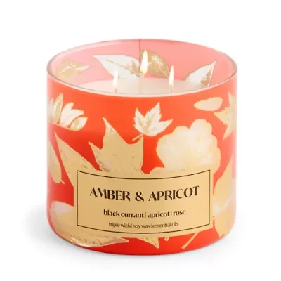 Distant Lands Amber And Apricot 3-Wick Scented Jar Candle
