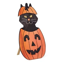 Layerings Cat Pumpkin Halloween Porch Sign