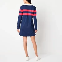 St. John's Bay Womens Long Sleeve Rugby Dress