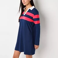 St. John's Bay Womens Long Sleeve Rugby Dress