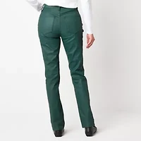 St. John's Bay Womens Mid Rise Coated Straight Leg Jean