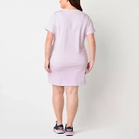 PUMA Womens Short Sleeve T-Shirt Dress Plus
