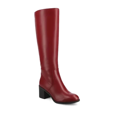 Journee Collection Womens Romilly Stacked Heel Riding Boots