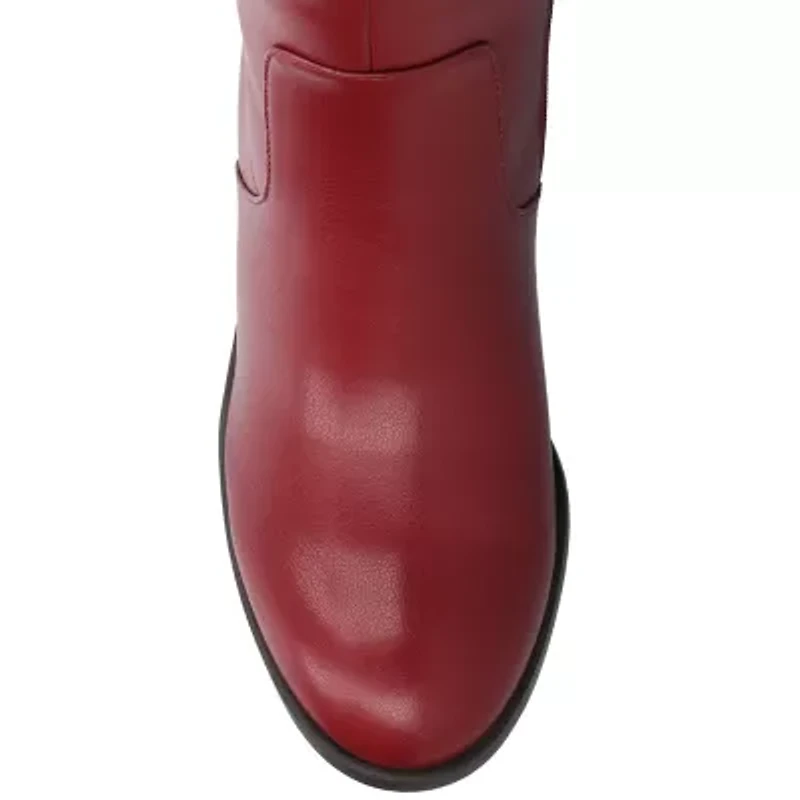 Journee Collection Womens Romilly Stacked Heel Riding Boots