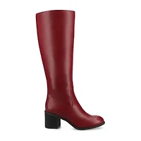 Journee Collection Womens Romilly Stacked Heel Riding Boots