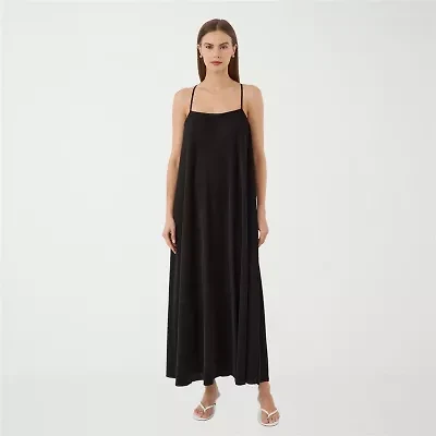 RM Rebecca Minkoff Womens Straight Neck Sleeveless Embellished Maxi Dress