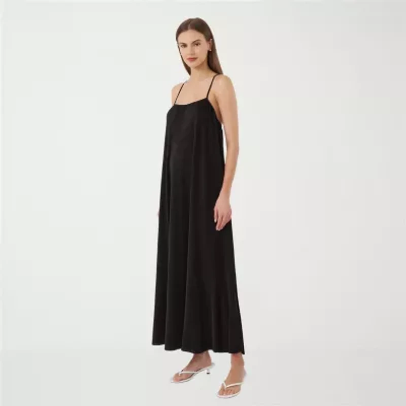 RM Rebecca Minkoff Womens Straight Neck Sleeveless Embellished Maxi Dress