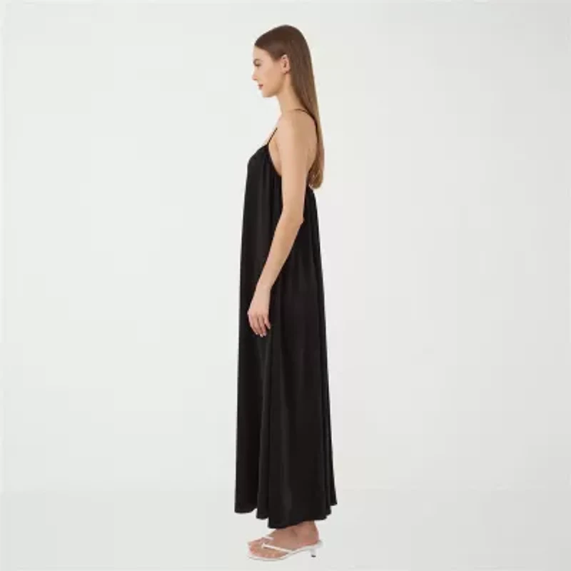 RM Rebecca Minkoff Womens Straight Neck Sleeveless Embellished Maxi Dress