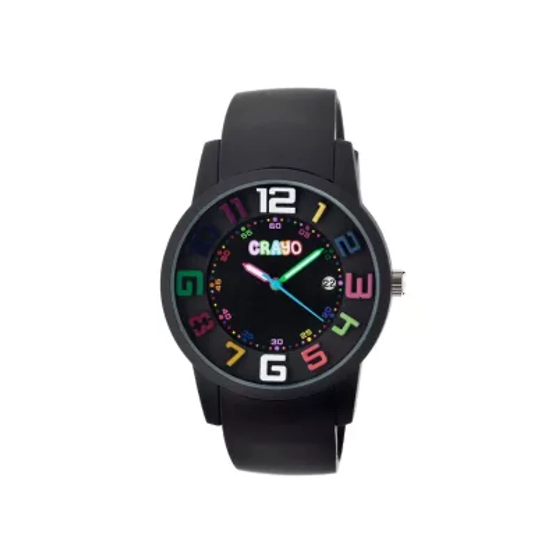 Crayo Women's Festival Black Silicone-Band Watch with Date Cracr2006