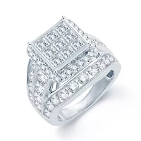 5 CT.T.W. Natural Diamond 14K White Gold Multi-Top Engagement Ring 1