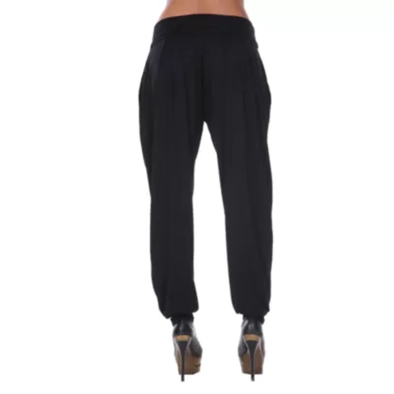 White Mark Harem Womens Stretch Fabric Cuffed Mid Rise Jogger Pant