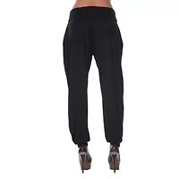 White Mark Harem Womens Stretch Fabric Cuffed Mid Rise Jogger Pant