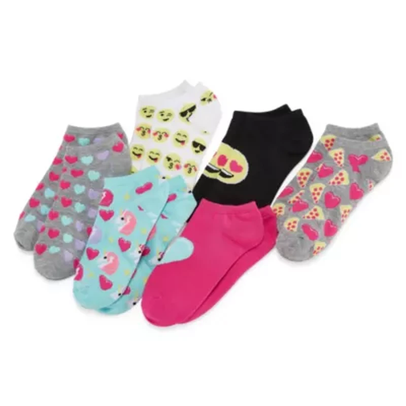 Total Girl Big Kid Girls Multi-Pack 6 Pair Low Cut Socks