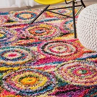 nuLoom Kindra Circles Shaggy Rectangular Rug