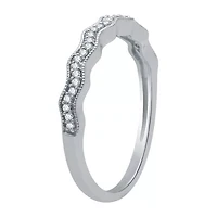 Womens 1/10 CT. T.W. Natural White Diamond Sterling Silver Wedding Band