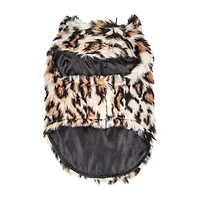 Pet Life ® Luxe 'Lab-Pard' Dazzling Leopard Patterned Faux Mink Fur Dog Coat Jacket