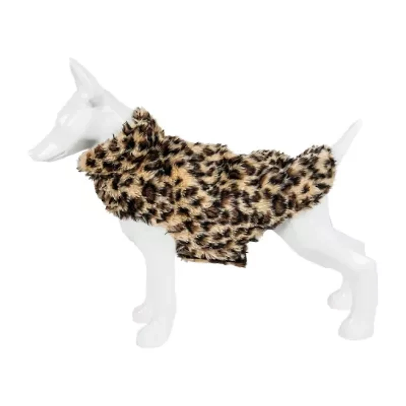 Pet Life ® Luxe 'Poocheetah' Ravishing Designer Spotted Cheetah Patterned Faux Mink Fur Dog Coat