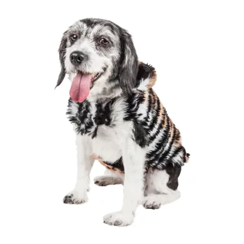 Pet Life ® Luxe 'Tigerbone' Glamourous Patterned Faux Mink Fur Dog Coat