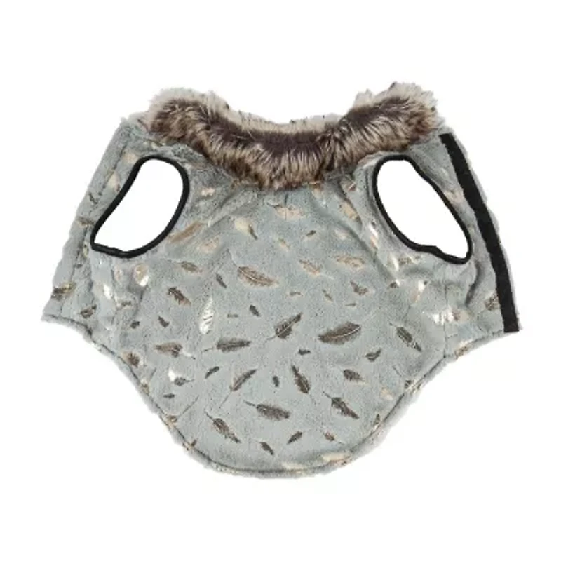 Pet Life ® Luxe 'Gold-Wagger' Gold-Leaf Designer Fur Dog Jacket Coat