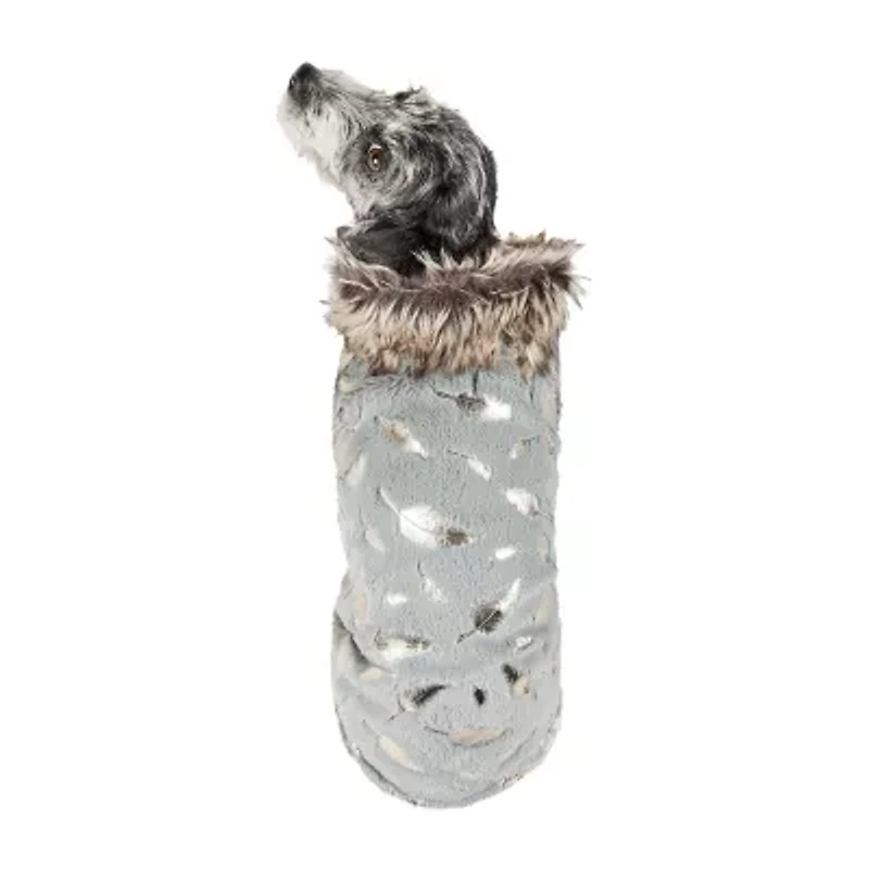 Pet Life ® Luxe 'Gold-Wagger' Gold-Leaf Designer Fur Dog Jacket Coat